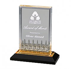 8" Gold Mirage 1" Thick Acrylic Trophy with Black Base